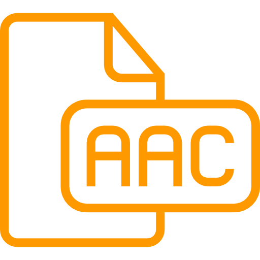 Icône de fichier au format audio AAC représentant un document avec l’extension AAC