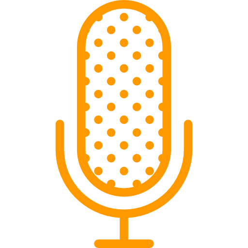 Icône de microphone symbolisant l’enregistrement vocal ou la diffusion audio